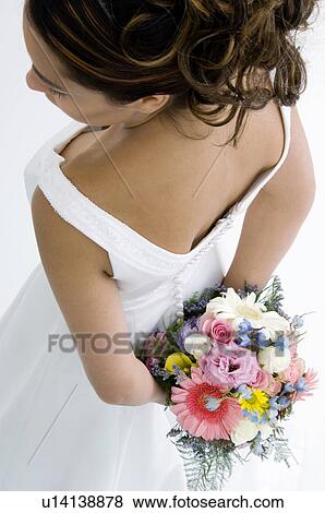 Stock Photo - Bride with bouquet. Fotosearch