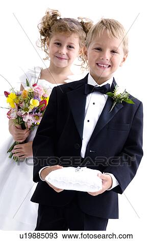 Ring bearer and flower girl View Large Photo Image Stock Image - Ring bearer and flower girl. Fotosearch