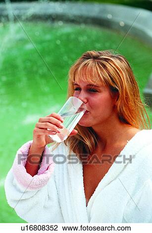 Stock Image - Figure, Beautiful, Swimming Pool, Persons, Admirable, Women. Fotosearch