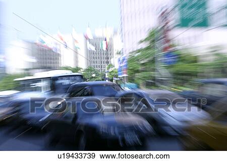 Stock Photo - Cars, Driving, Car, Operating, Day, Outdoors. Fotosearch