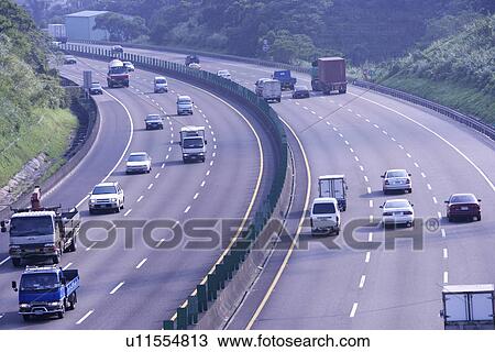 Stock Image - Road, Paths, Vehicle, Daytim, Cars, Transit, Driving. Fotosearch