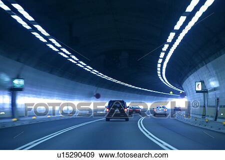 Stock Photo - Vehicles, Operating, Vehicle, Tunnel, Cars, Outside, Outdoors. Fotosearch