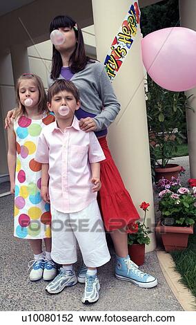 Children doing bubbles with gums View Large Photo Image Stock Image - Children doing bubbles with gums. Fotosearch