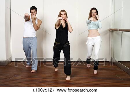 Stock Photo - Students in an Active Tae Bo class. Fotosearch