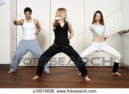 Stock Photograph - Students in an Active Tae Bo class. Fotosearch
