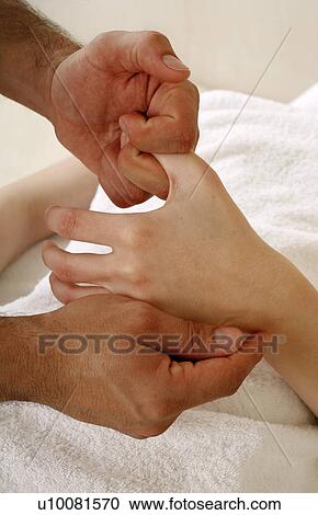 Stock Image - Hand massage. Fotosearch