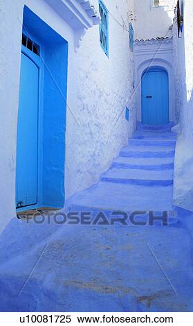 Blue steps leading to door View Large Photo Image Stock Photography - Blue steps leading to door. Fotosearch