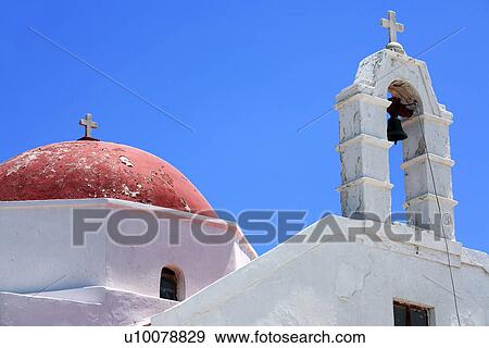 Stock Photo - Church dome and bell tower. Fotosearch