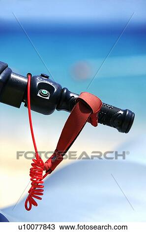 Stock Image - Closeup of jetski handle. Fotosearch