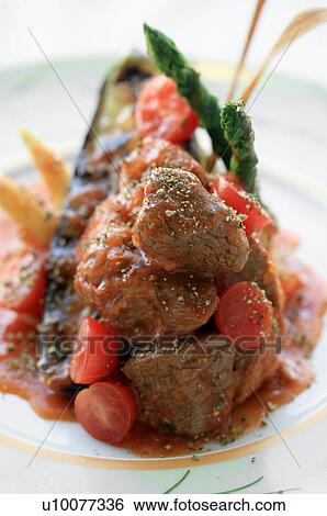Stock Photograph - Creative beef dish. Fotosearch