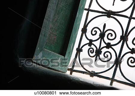 Window with wrought ironwork View Large Photo Image Stock Image - Window with wrought ironwork. Fotosearch