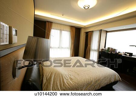Stock Image - Interior-Living Space 2, Bedroom, Bedrooms, Still Life. Fotosearch