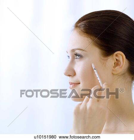 Stock Image - Beauty Treatment, One Person, Young Adult, Adults Only. Fotosearch