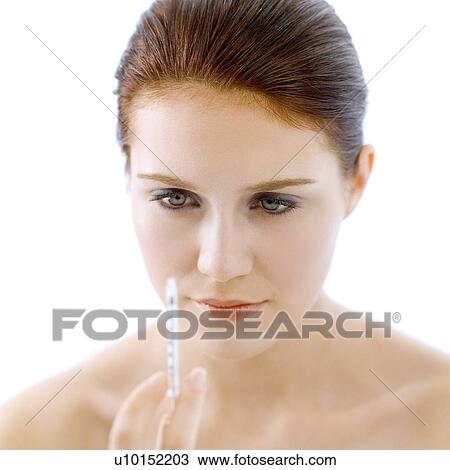 Stock Image - Beauty Treatment, One Person, Young Adult, Adults Only. Fotosearch
