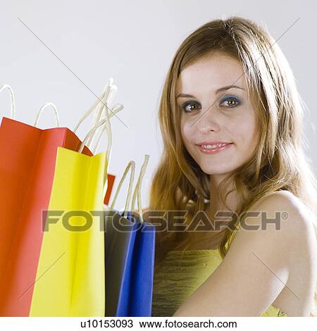 Stock Image - Fashion? Shopping, One Person, Young Adult, Adults Only. Fotosearch