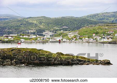 View of lighthouse and village, Trinity, Newfoundland, Canada View Large Photo Image Stock Image - View of lighthouse and village, Trinity, Newfoundland, Canada. Fotosearch
