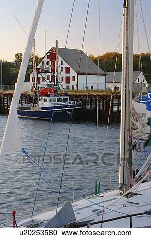 Stock Image - View of Site Historique du Banc-de-Pêche-de-Paspébiac. Fotosearch