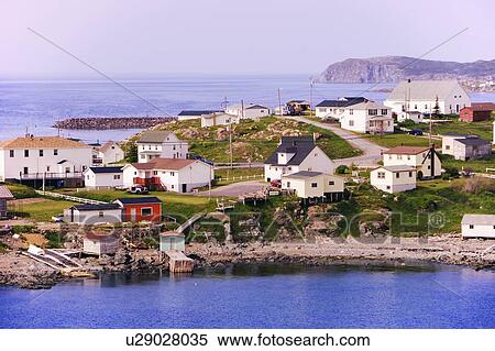 Stock Photography - View of village and Harbour, Twillingate, Newfoundland, Canada. Fotosearch