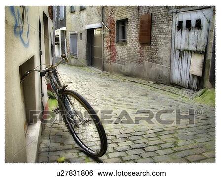 Bike in street - Geraardsbergen - Belgium View Large Photo Image Stock Photograph - Bike in street - Geraardsbergen - Belgium. Fotosearch