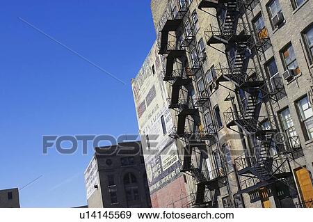 Fire Escape Staircases On An Old Run Down Apartment Building Fire Escape Staircases On An Old Run Down Apartment Building Winnipeg Manitoba
