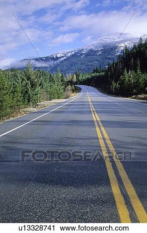 Stock Image - Highway 99 leads to Pemberton, BC.. Fotosearch