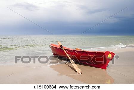 Picture - Boat at the seashore, Baltic Sea. Fotosearch