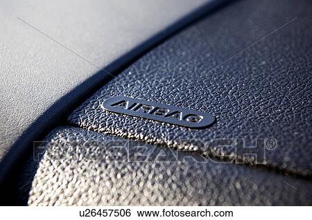 Airbag sign on automobile View Large Photo Image Stock Photograph - Airbag sign on automobile. Fotosearch