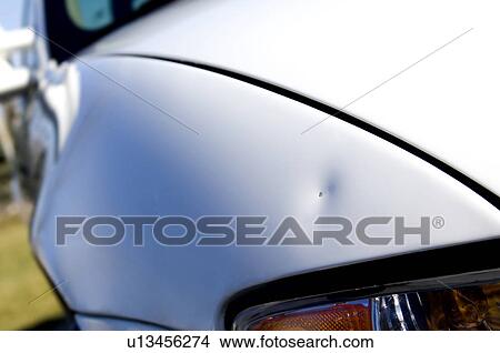 Dent on front fender View Large Photo Image Picture - Dent on front fender. Fotosearch