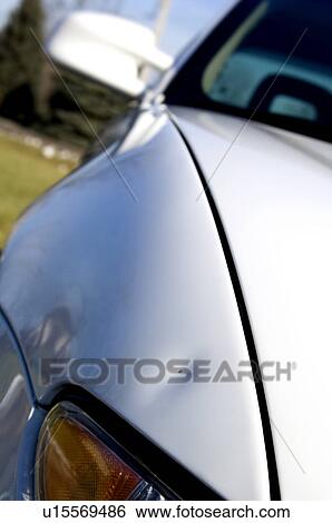 Dent on front fender View Large Photo Image Stock Photograph - Dent on front fender. Fotosearch