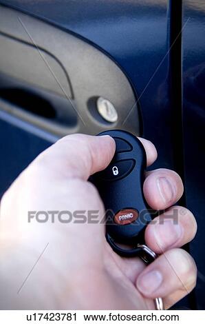 Man unlocking car door View Large Photo Image Stock Image - Man unlocking car door. Fotosearch