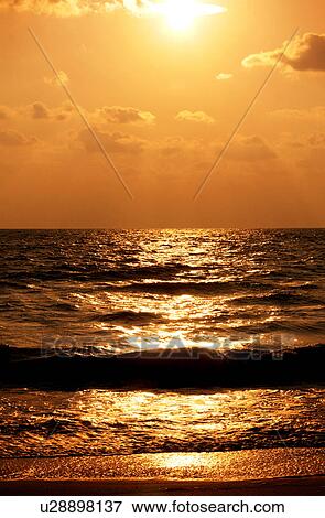 Sunset over the ocean View Large Photo Image Stock Photo - Sunset over the ocean. Fotosearch
