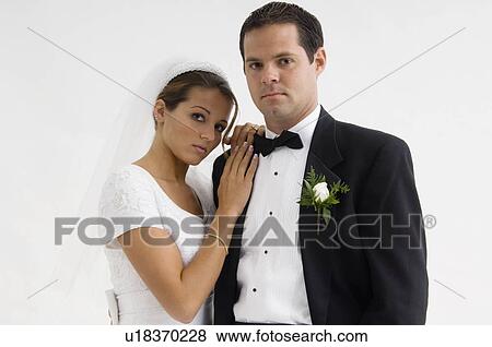 Stock Photo - Bride and groom portrait. Fotosearch