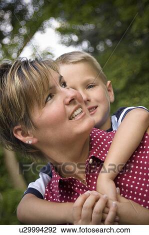 Stock Image - Mother and son. Fotosearch
