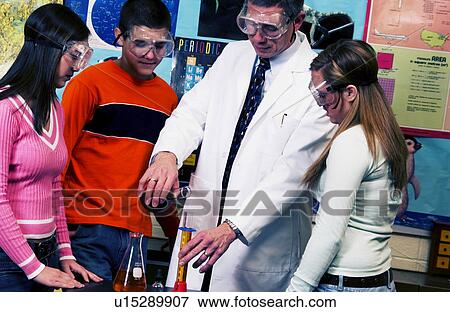 Stock Photo - Students in science laboratory. Fotosearch