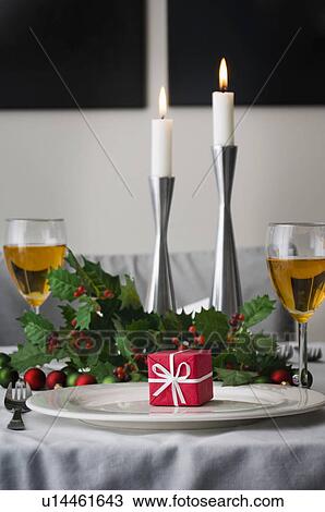 Stock Image - Christmas table setting. Fotosearch