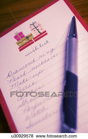 Stock Photo - Christmas wish list. Fotosearch