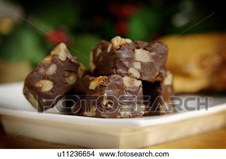 Picture - Fudge with nuts. Fotosearch