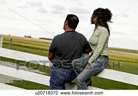 Stock Image - Man and woman in country. Fotosearch