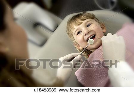 Stock Photo - Girl getting dental exam. Fotosearch