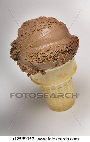 Stock Photo - Chocolate ice cream cone. Fotosearch