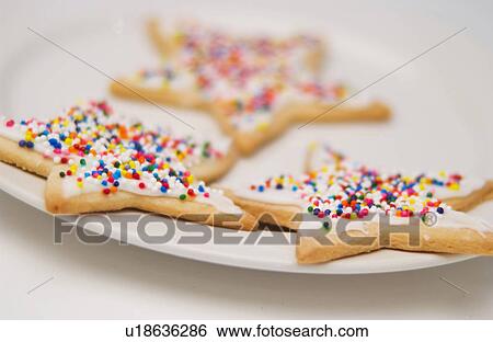 Christmas cookies on plate Stock Photograph | u18636286 | Fotosearch