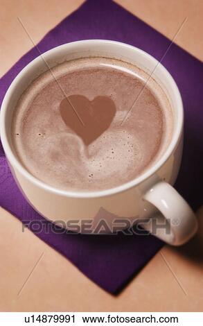 Coffee with heart in center View Large Photo Image Stock Image - Coffee with heart in center. Fotosearch