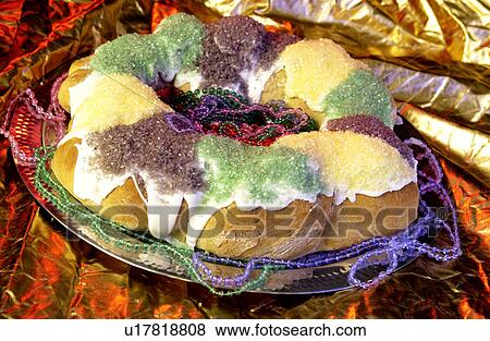 Mardi Gras king cake View Large Photo Image Stock Photo - Mardi Gras king cake. Fotosearch
