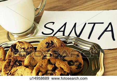 Cookies and milk for Santa View Large Photo Image Stock Photo - Cookies and milk for Santa. Fotosearch