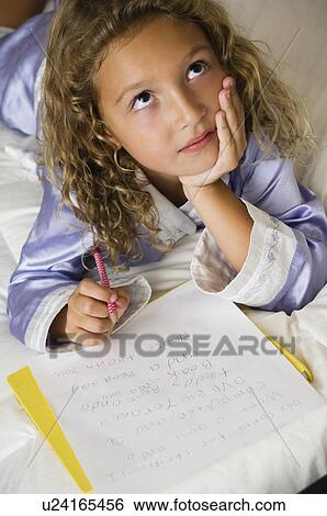 Girl writing letter to Santa View Large Photo Image Stock Photograph - Girl writing letter to Santa. Fotosearch