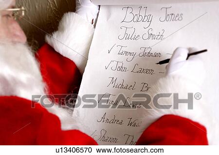 Santa with list View Large Photo Image Stock Image - Santa with list. Fotosearch
