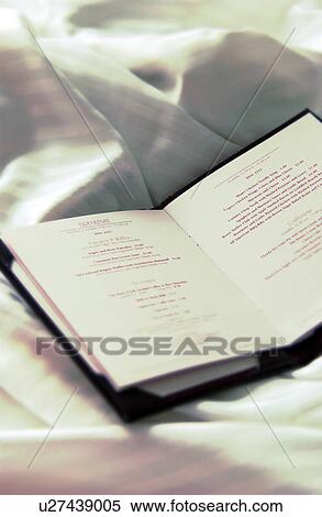 Room service menu on bed View Large Photo Image Stock Photography - Room service menu on bed. Fotosearch