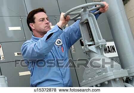 Stock Photo - Water Department technician. Fotosearch