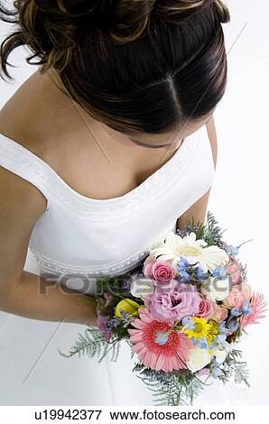 Stock Photo - Bride with bouquet. Fotosearch
