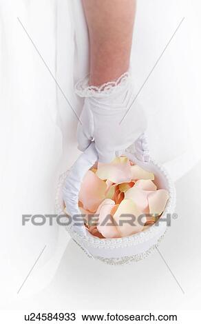 Stock Image - Flower girls basket. Fotosearch